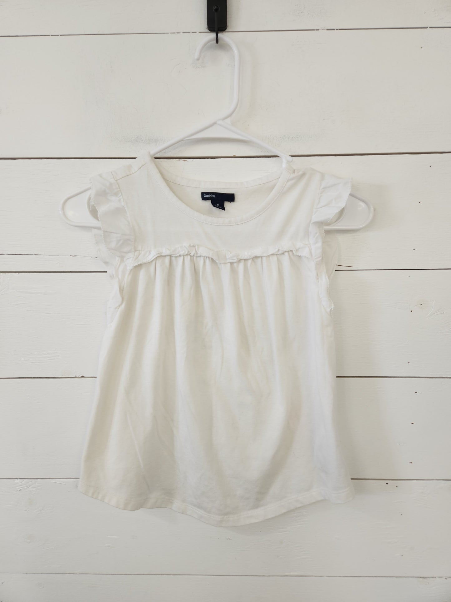 Size 8 | Gap White Ruffle Sleeve Shirt