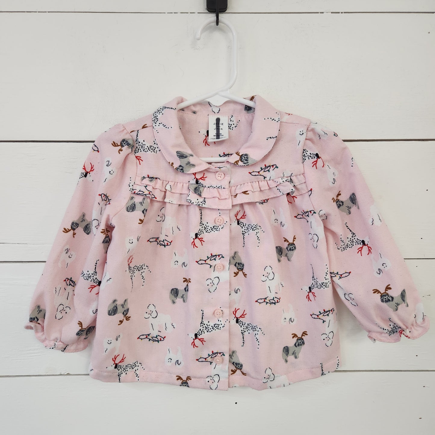 Size 12-18m | Janie and Jack Buttondown Holiday Shirt