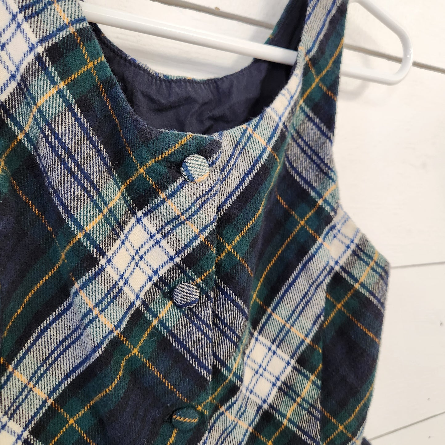 Size 6 | Ralph Lauren Navy & Green Plaid Sleeveless Dress