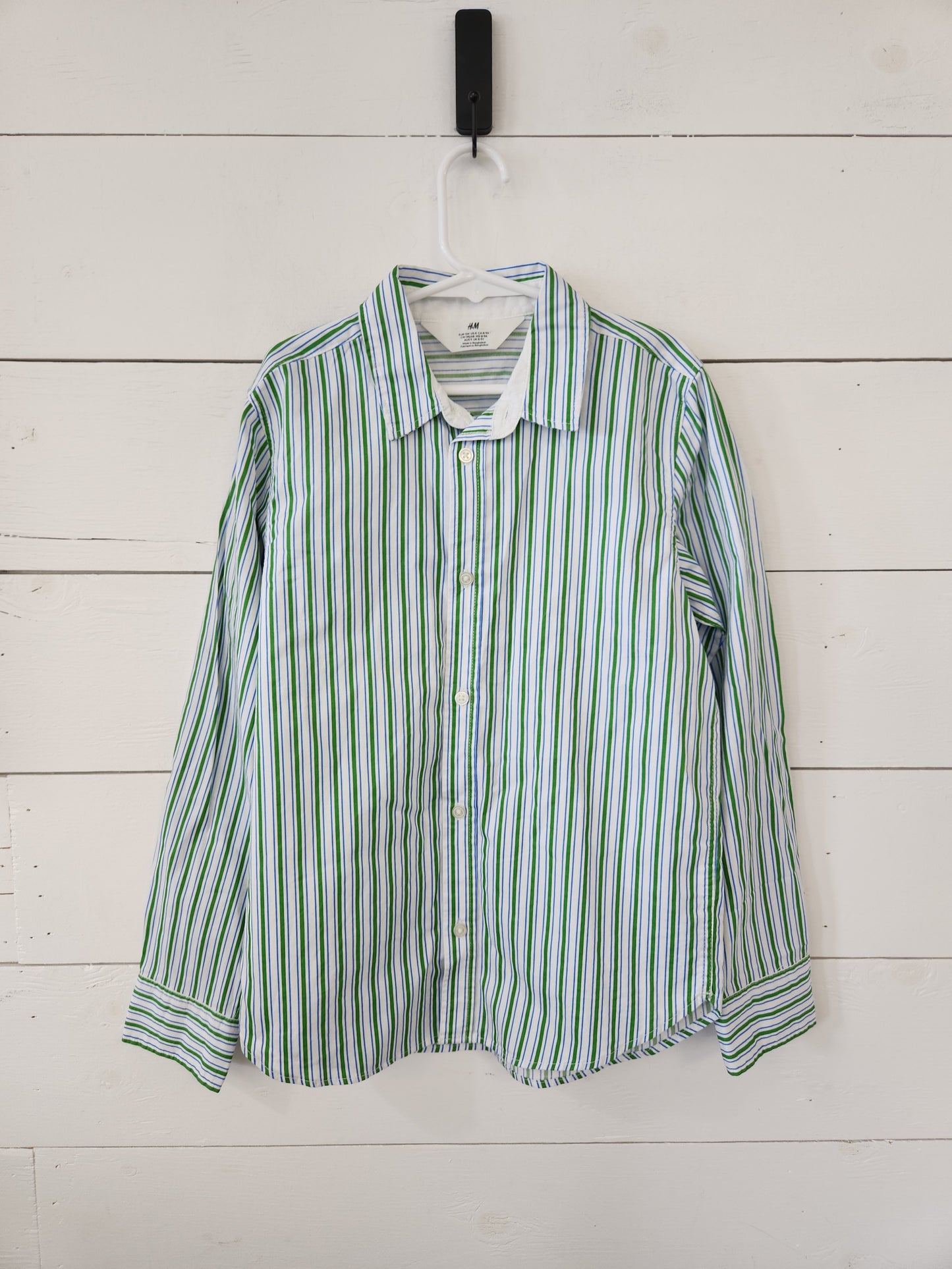 Size 8 | H&M Blue & Green Striped Buttondown