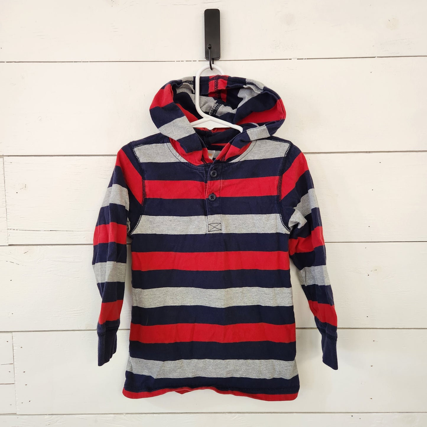 Size 4t | Gymboree Navy & Red Hooded Shirt