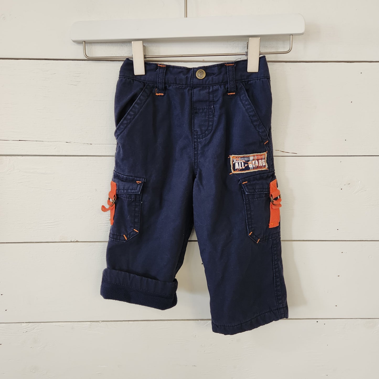Size 12-18m | Please Mum Fleece Lined Navy Cargo Pants