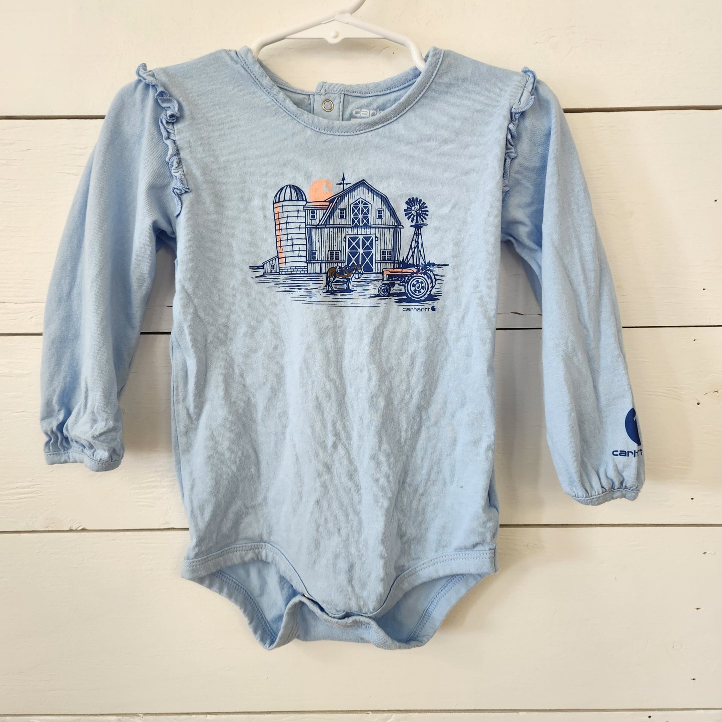 Size 24m | Carhartt Blue Barn Bodysuit