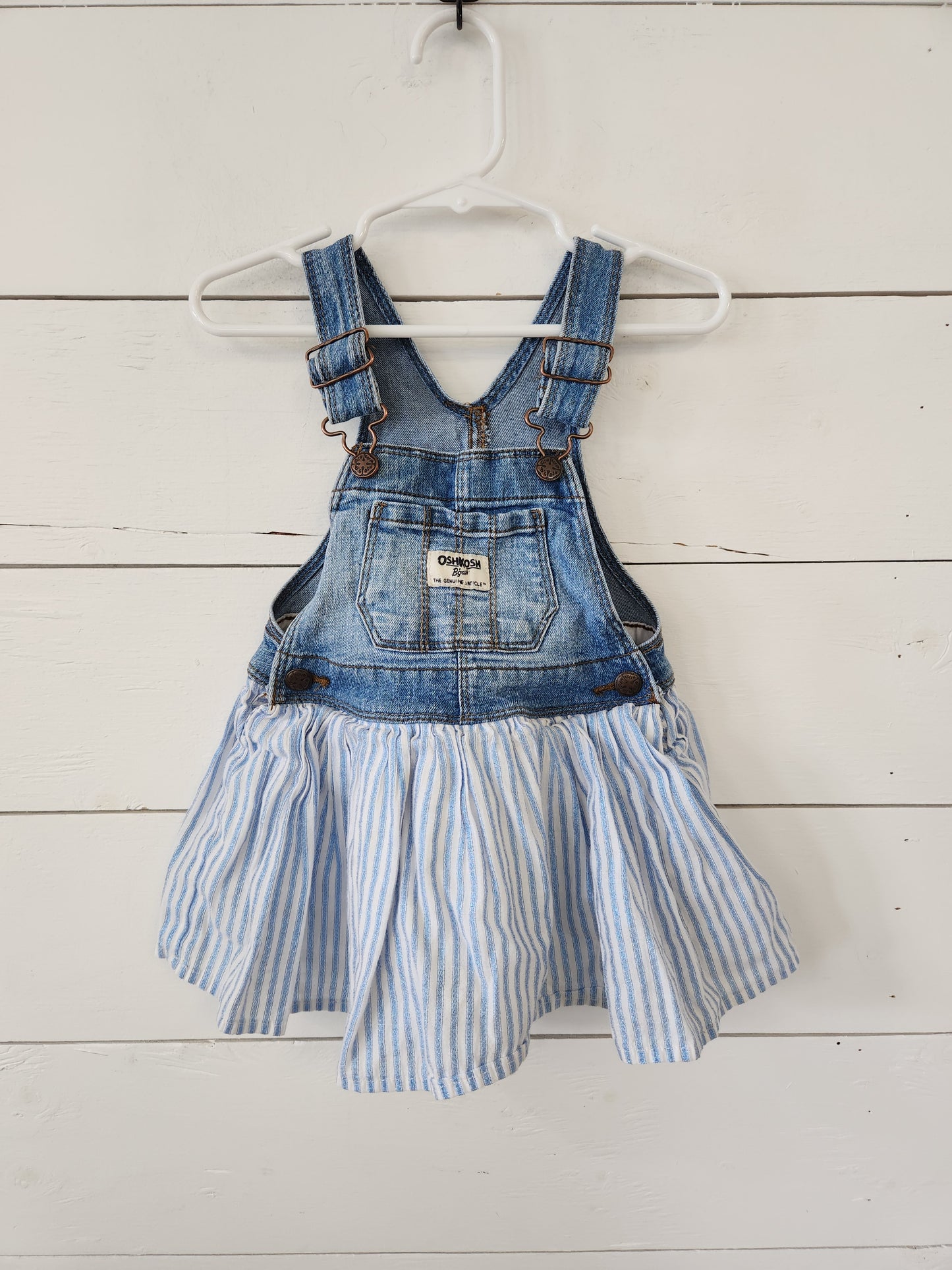 Size 18m | Osh Kosh Blue Striped Overall Dress