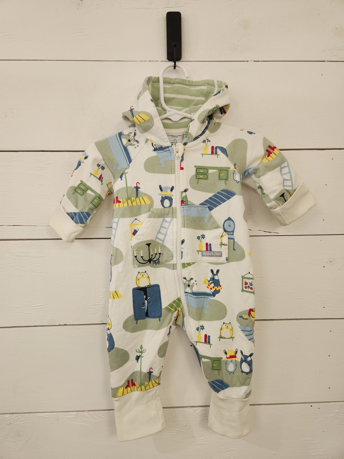 Size 1-2m | Polarn O. Pyret Hooded Romper