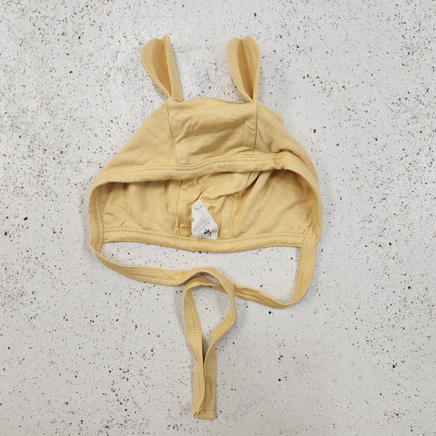 Size 0-3m | Kate Quinn Bamboo Yellow Bonnet with Ears