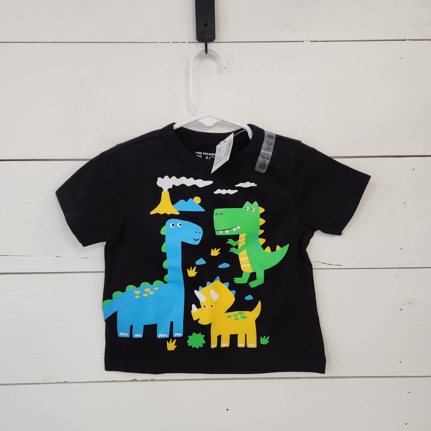 Size 12-18m | Place Black Dino Shirt NWT