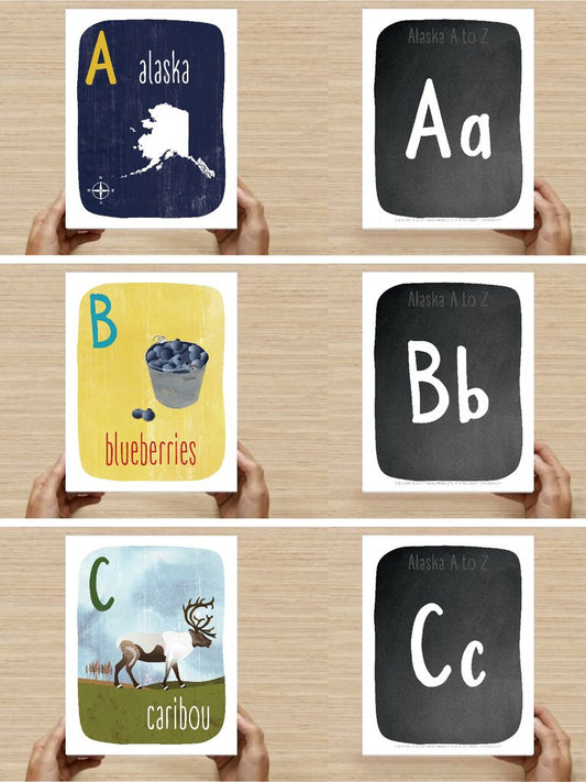 Alphabet Cards by Wren and the Raven | Alaska A to Z Extra Large