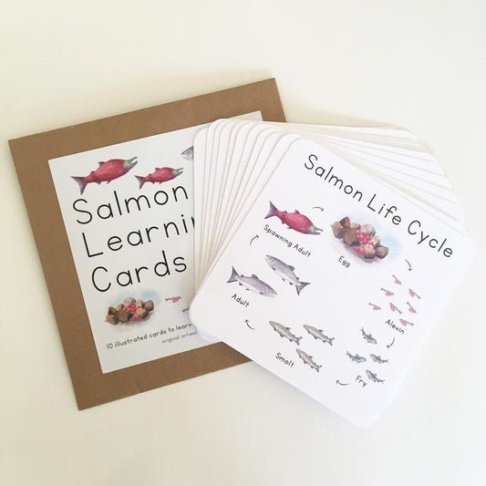 Learning Cards by Tiny Nest Studio | Salmon Life Cycle
