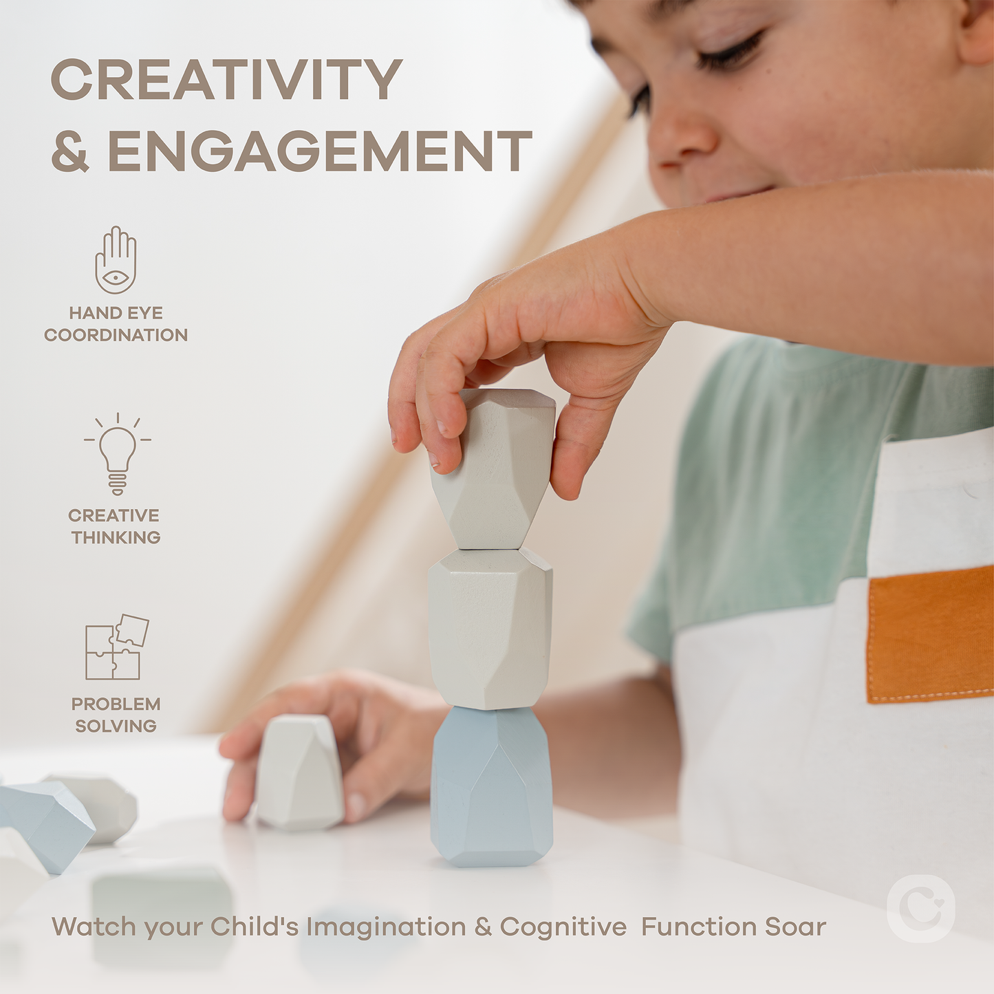 Wooden Stacking Stones | Boy Pack