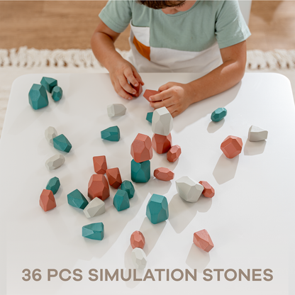 Wooden Stacking Stones | Dino Pack