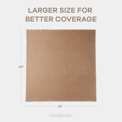 Muslin Swaddle Blankets Pack of 3 | Sand - Cedar - Caramel