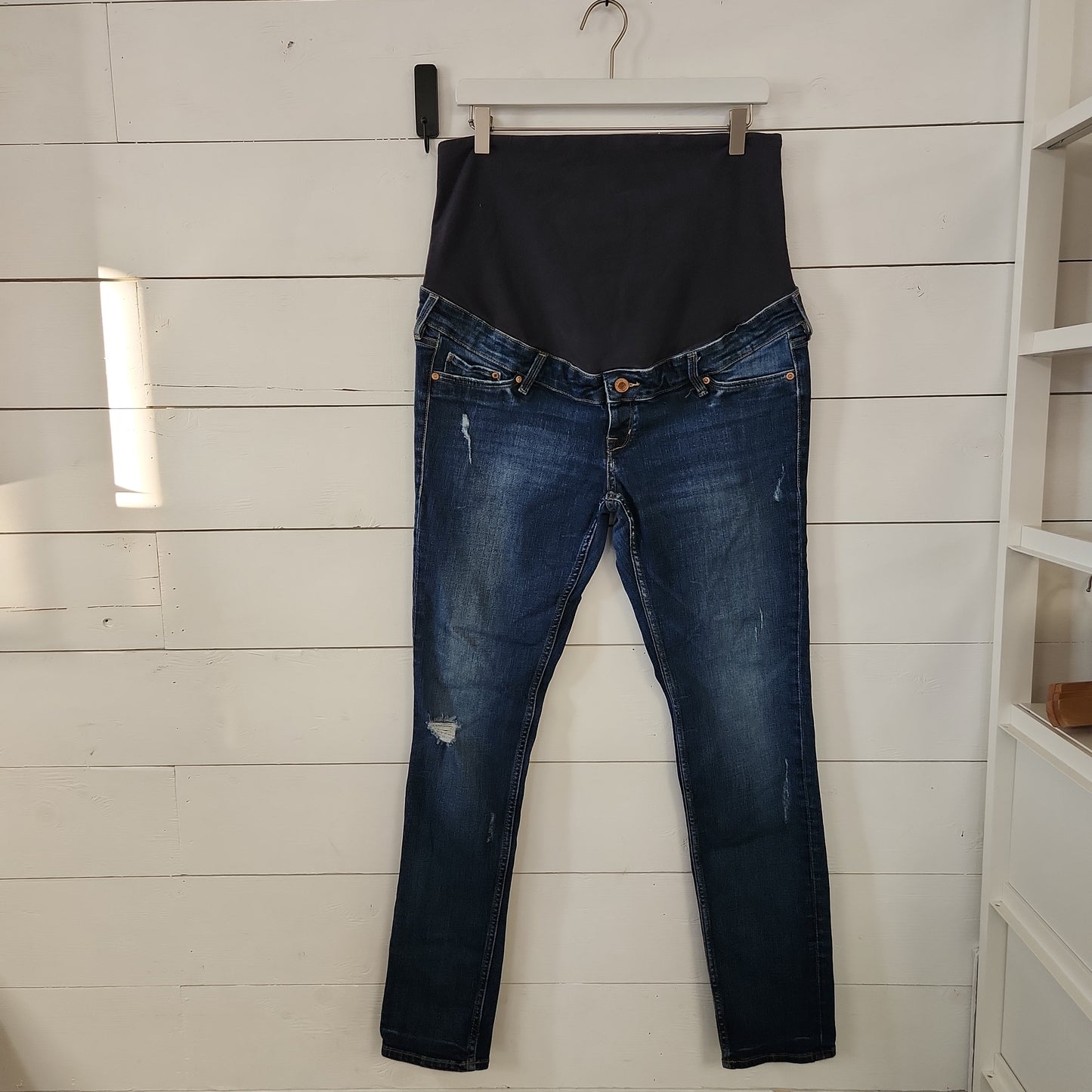 Size 14 | & Denim Distressed Maternity Jeans | Secondhand