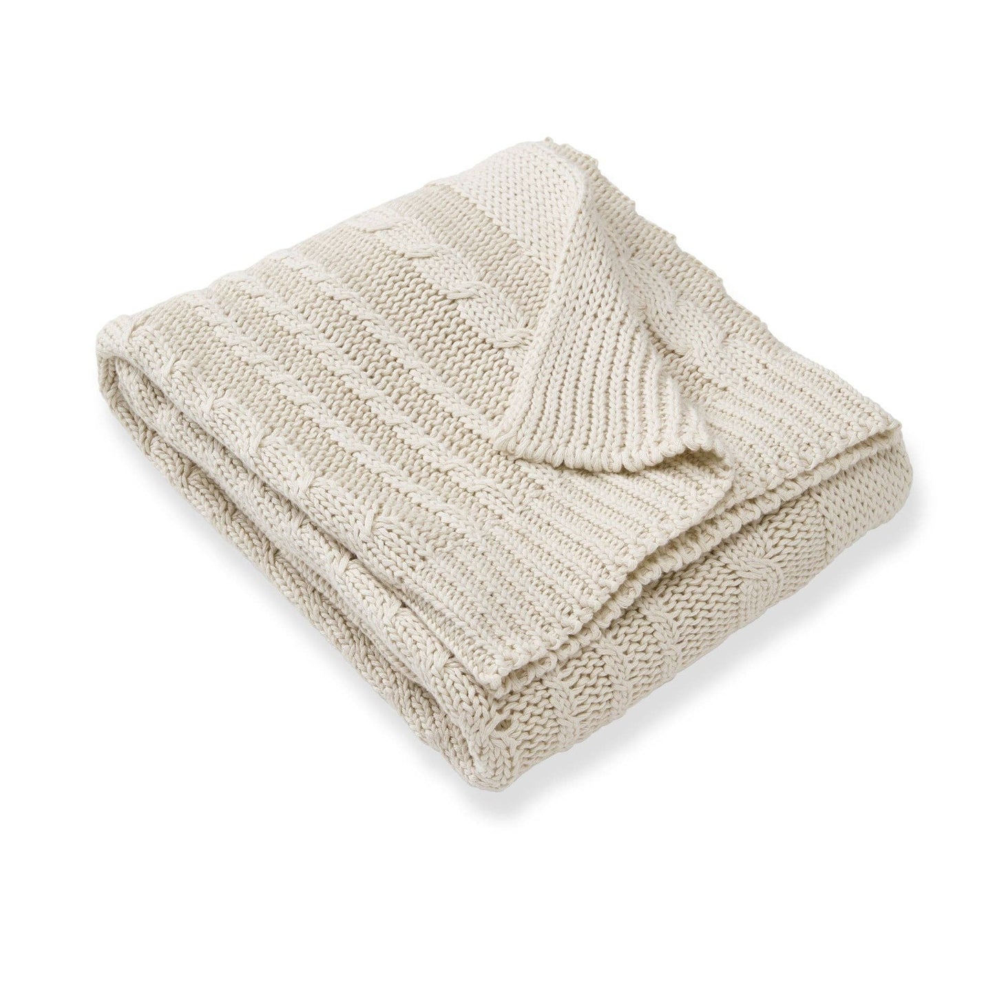 Organic Cotton Cable Knit Baby Blanket by Burt`s Bees | Oat