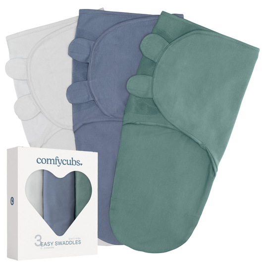 100% Cotton Easy Swaddle Blanket, 3 Pack