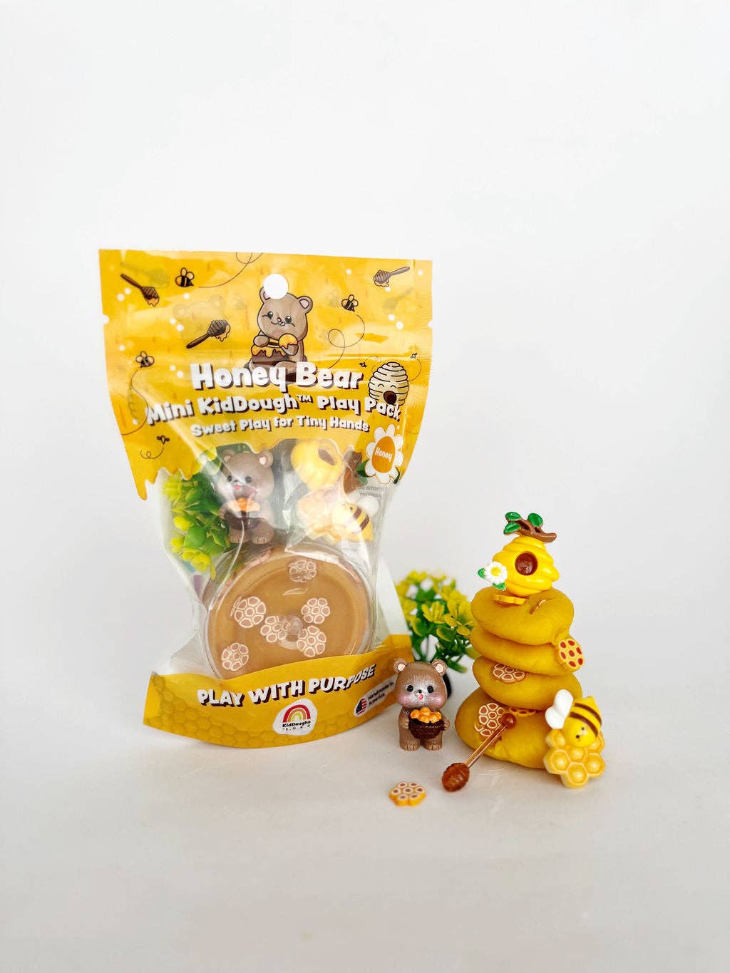 Earth Grown KidDoughs (KidDoughs by EGKD) - Honey Bear Mini Play Pack