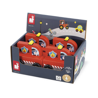 Janod - Crossroads City Fire Truck Display x4