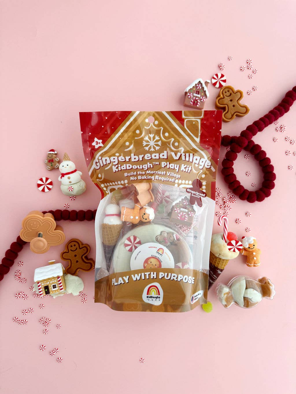 Earth Grown KidDoughs (KidDoughs by EGKD) - Gingerbread Village KidDough Play Kit