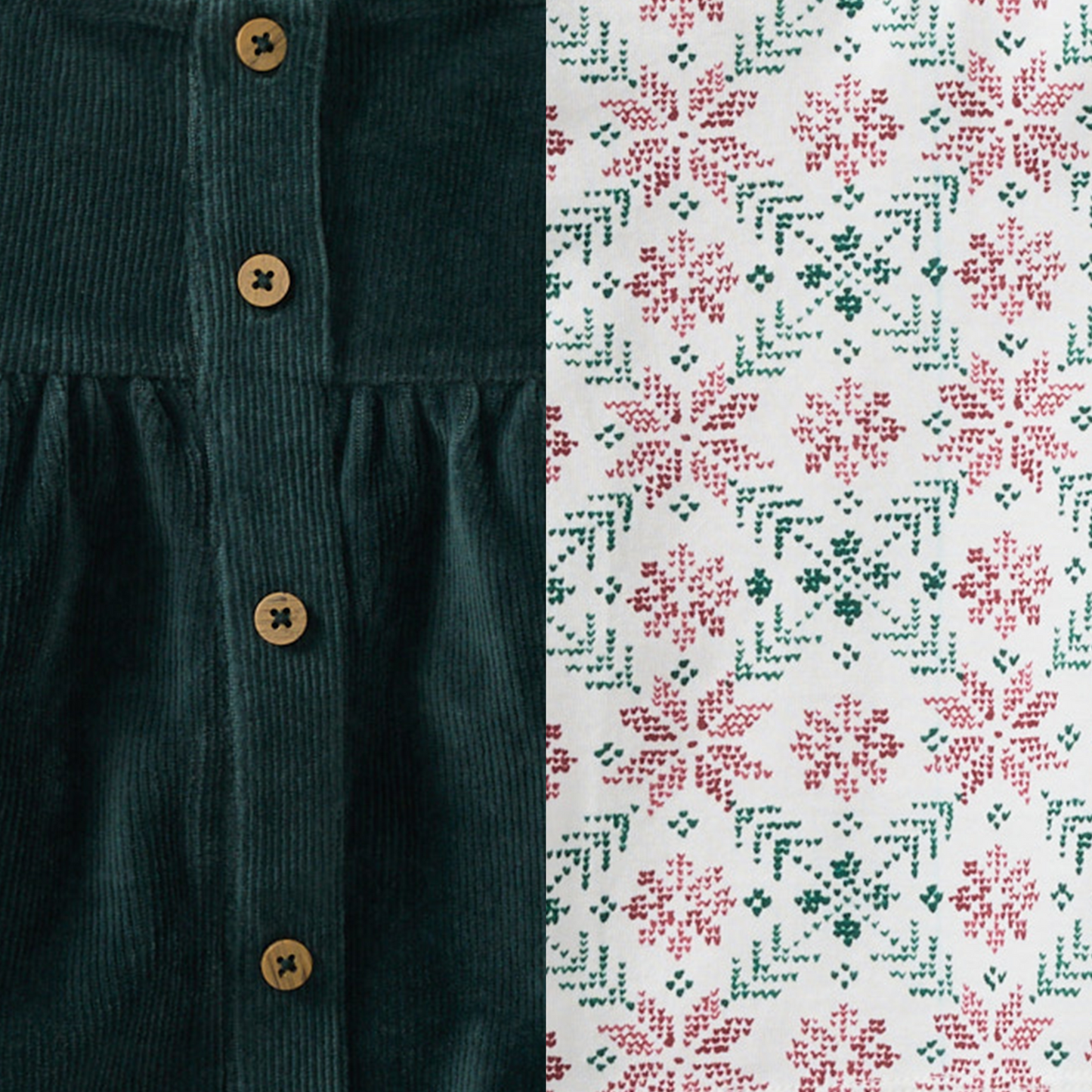 Organic Girl`s Set by Burt's Bees Baby | Poinsettia Fair Isle