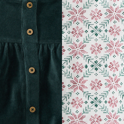 Organic Girl`s Set by Burt's Bees Baby | Poinsettia Fair Isle