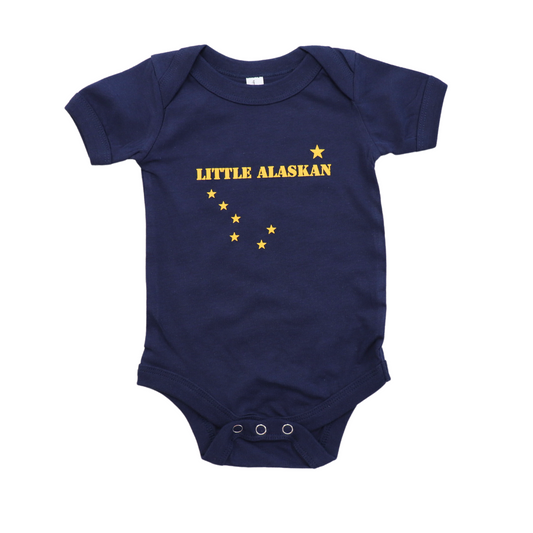 Baby Little Alaskan Bodysuit | Alaska Flag