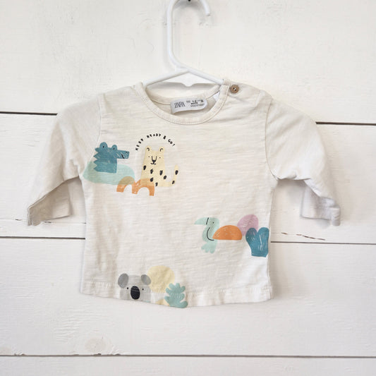 Size 1-2m | Zara Log Sleeve Shirt - Ready and Go