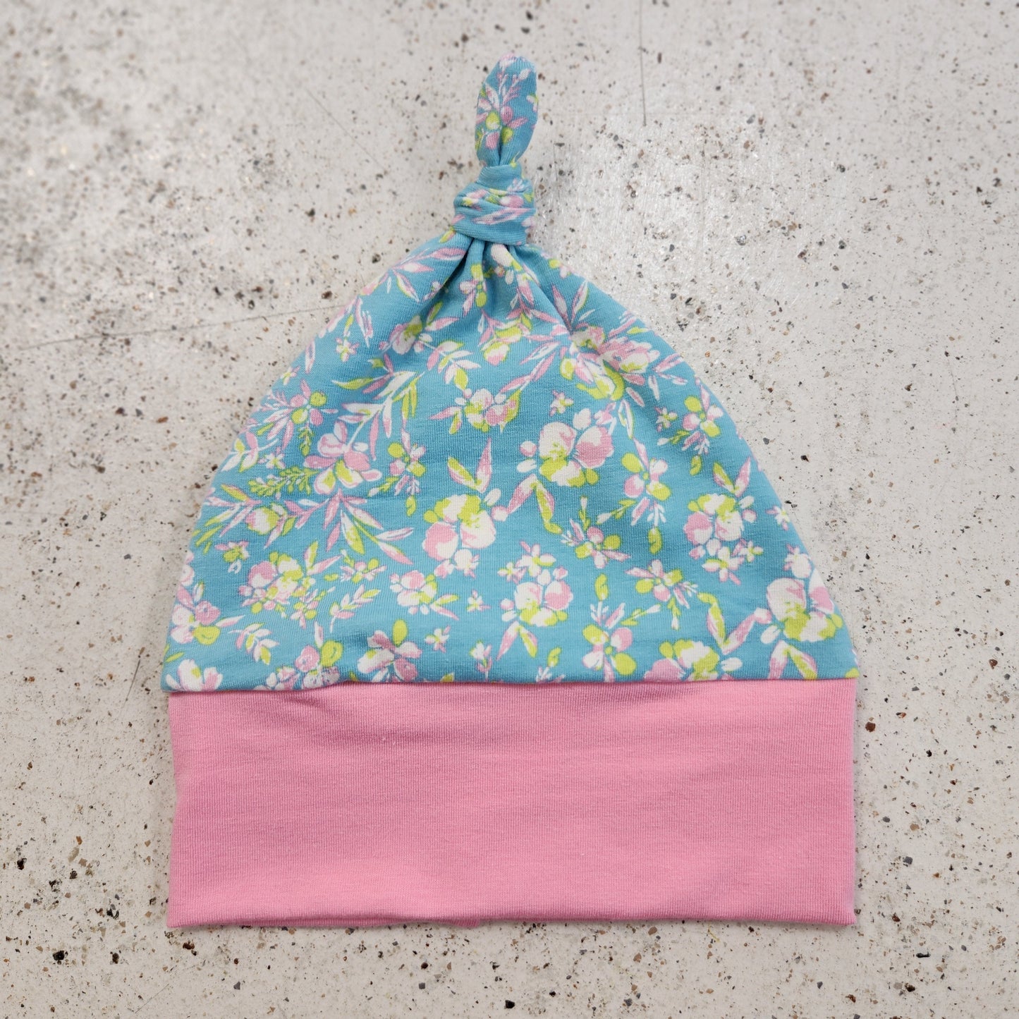 Top Knot Hat by Briar&Boone | Teal Floral