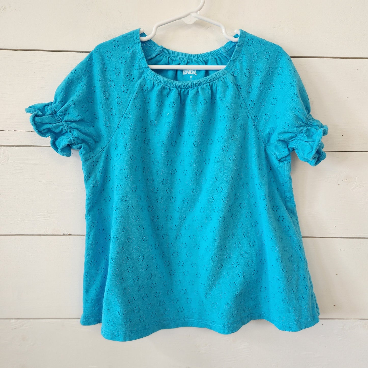 Size 8 | Lands End Eyelet Lace Shirt - Teal