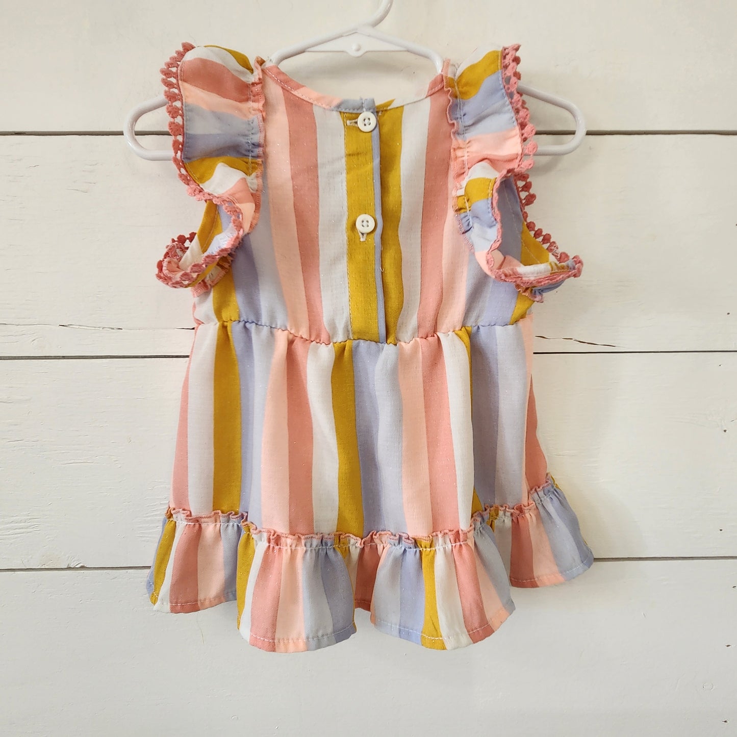 Size 24m | Little Lass Striped Bow Shirt