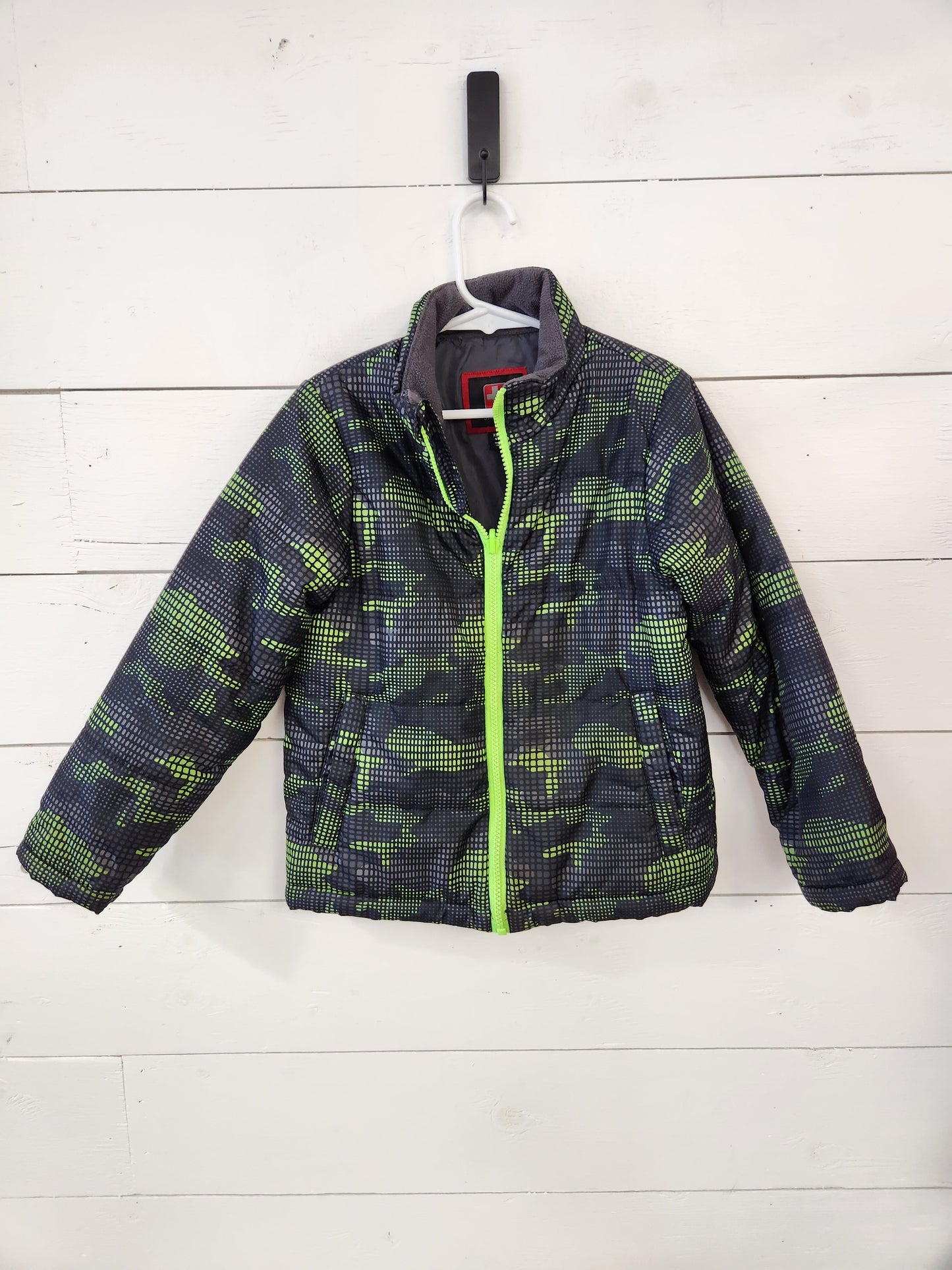 Size XS (4-5) | Swiss Tech Green and Black Winter Coat