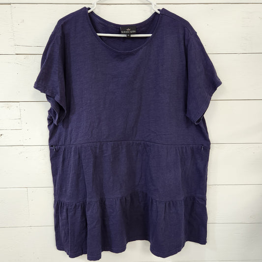 Size 1X | Nursing Queen Blue Zippered Shirt