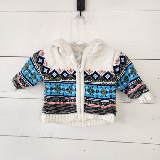 Size 0-3m  | Place Lined Zip Sweater