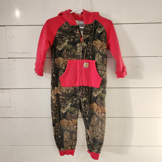 Size 12m | Carhart Camo & Pink Fleece Romper