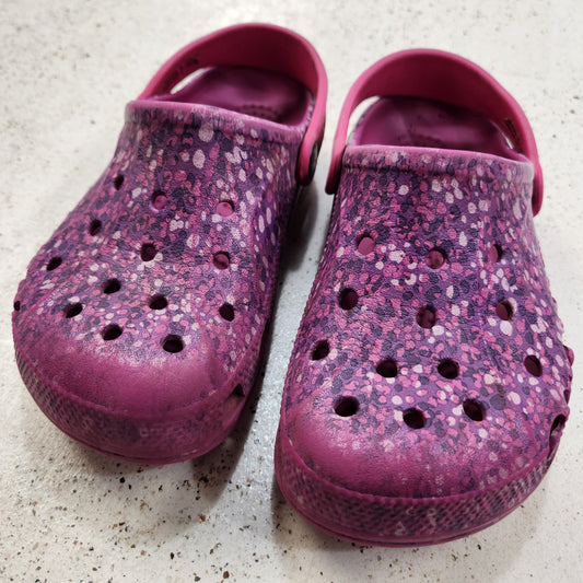 Size 2 | Pink and Purple Crocs