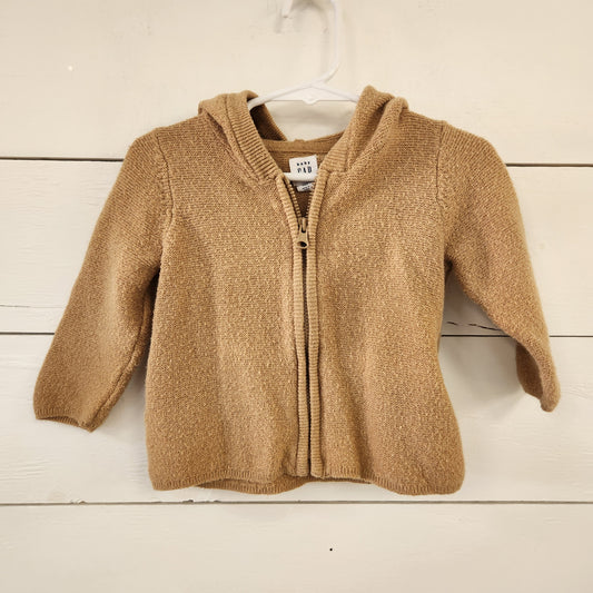 Size 6-12m | Baby Gap Brown Bear Zip Sweater