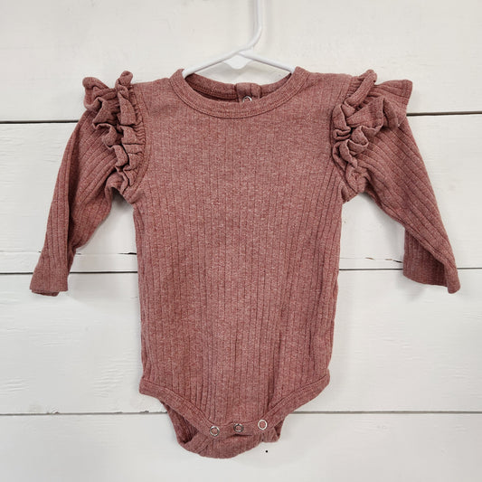 Size 6-12m | Kate Quinn Pink Ruffle Sleeve Onesie