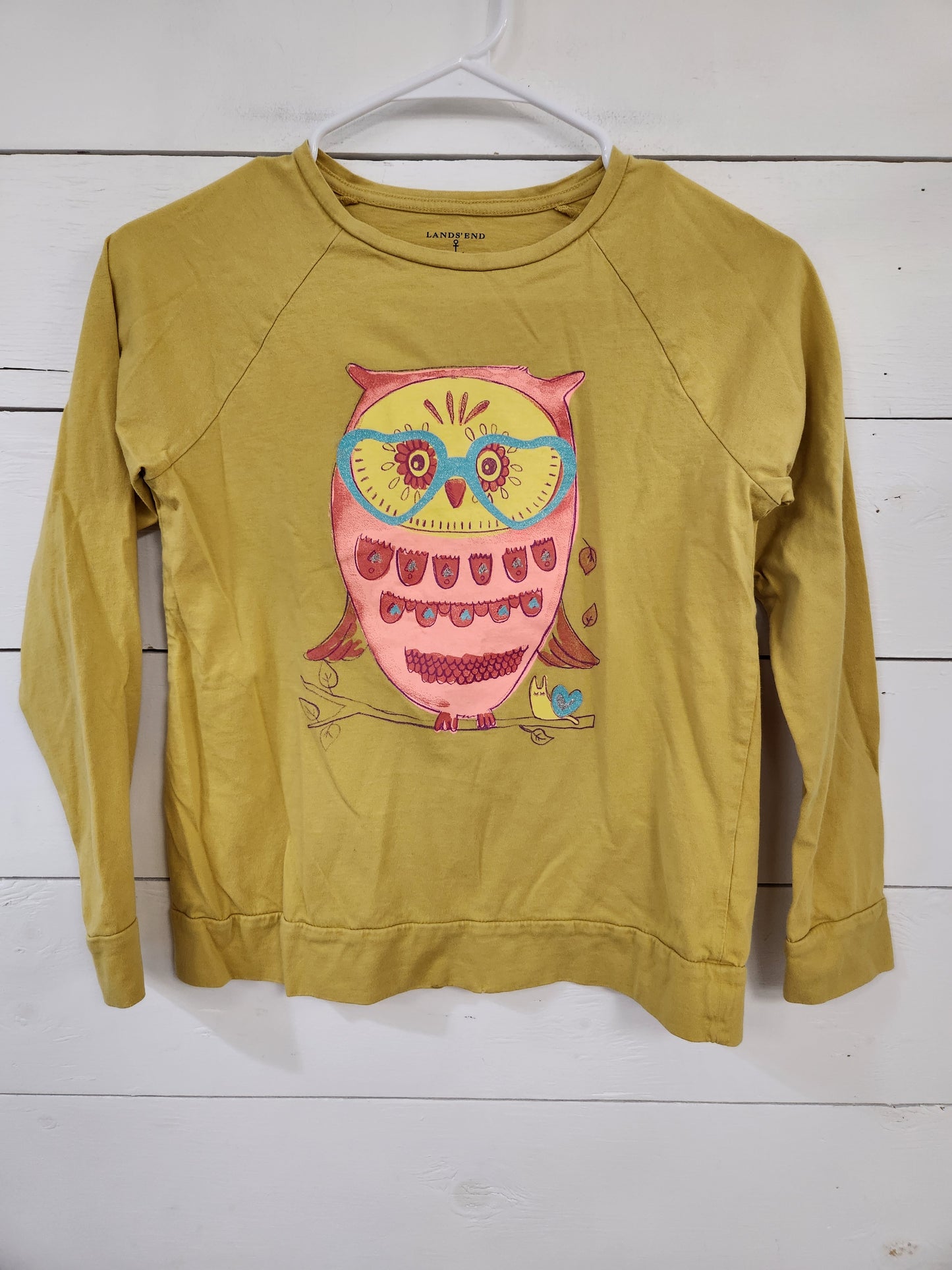 Size M (10-12) | Land's End Yellow Owl Shirt