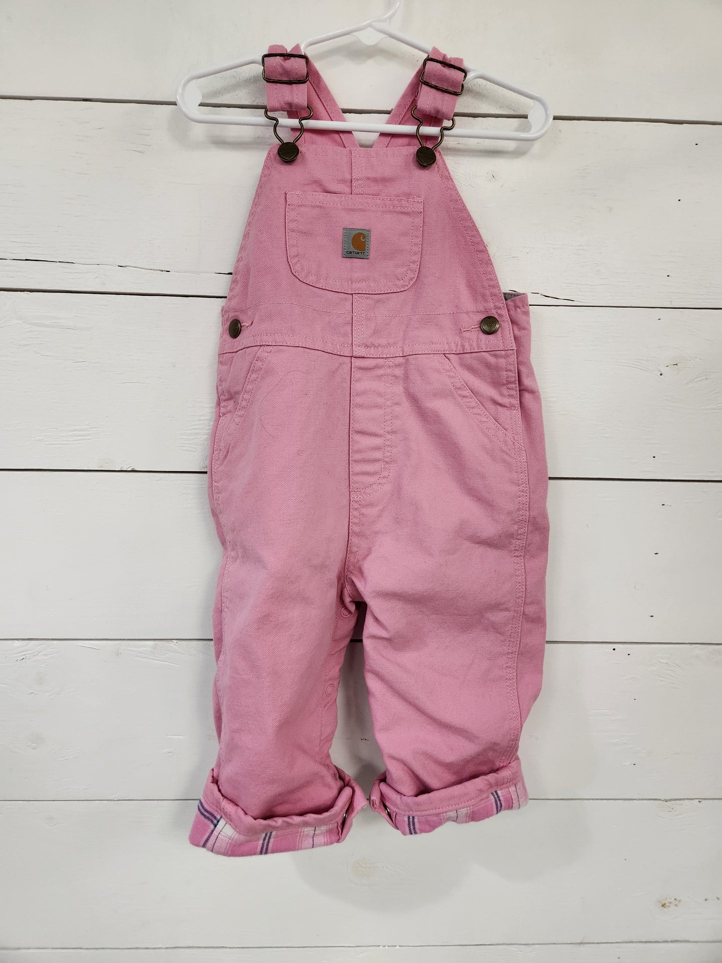 Size 18m | Carhartt Pink Flannel Lined Overalls