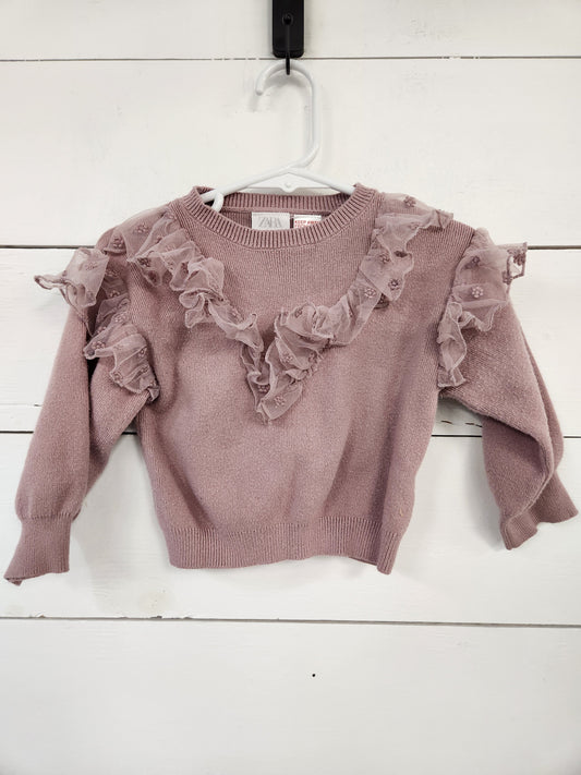 Size 9-12m | Zara Purple Ruffle Lace Sweater