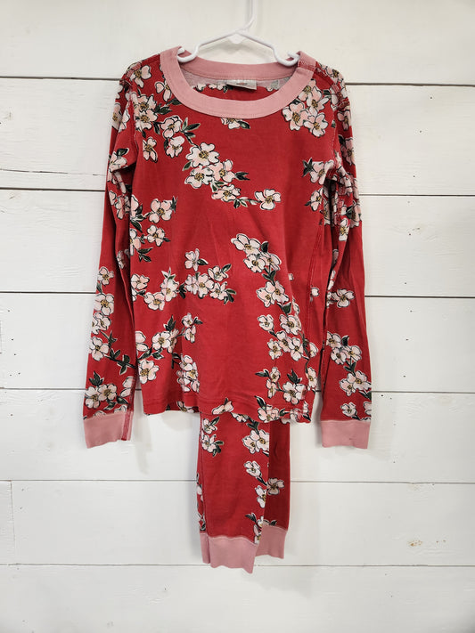 Size 10 | Hanna Andersson Red Floral Pajama Set