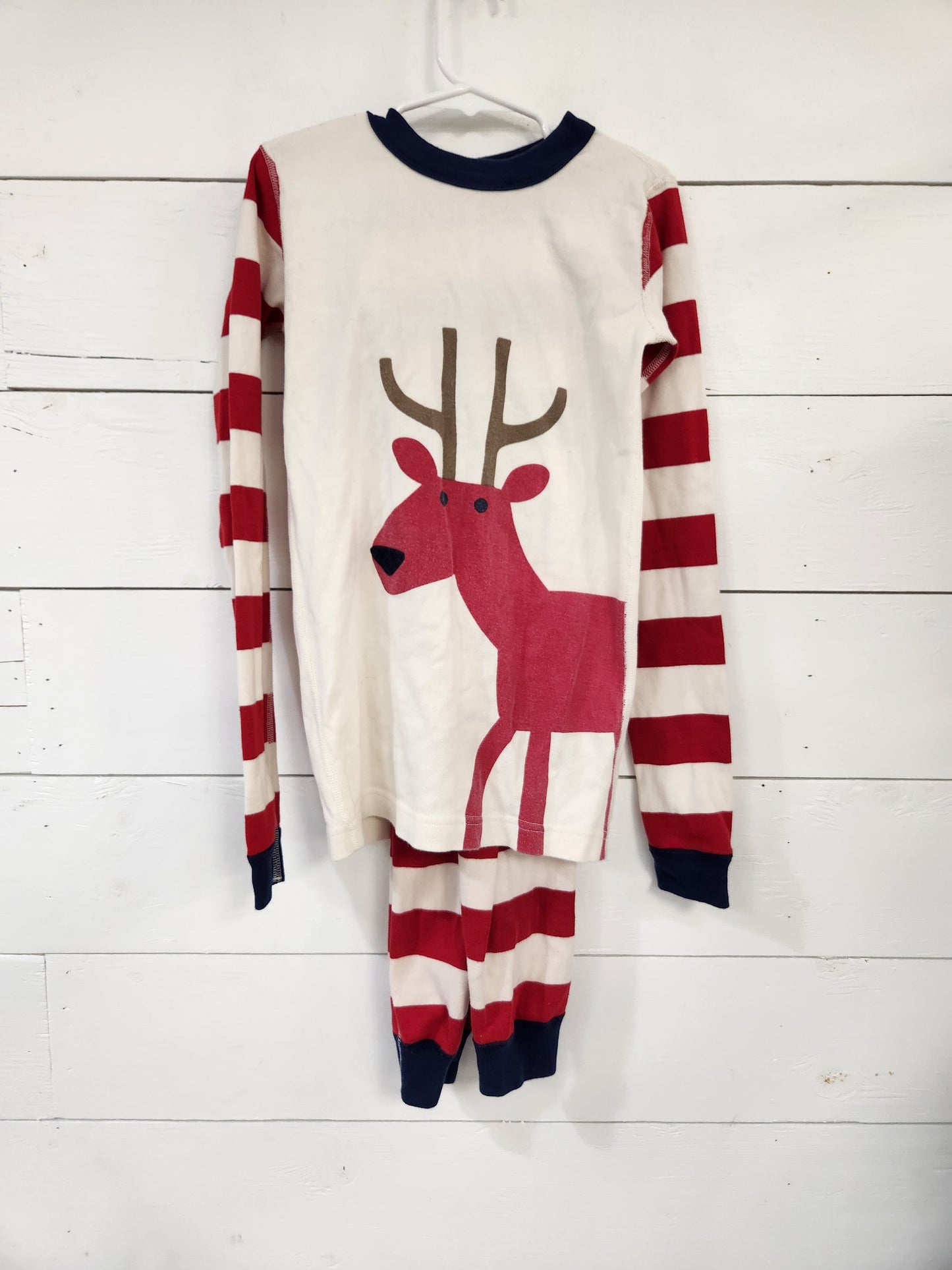 Size 10 | Hanna Andersson Christmas Striped Reindeer PJs