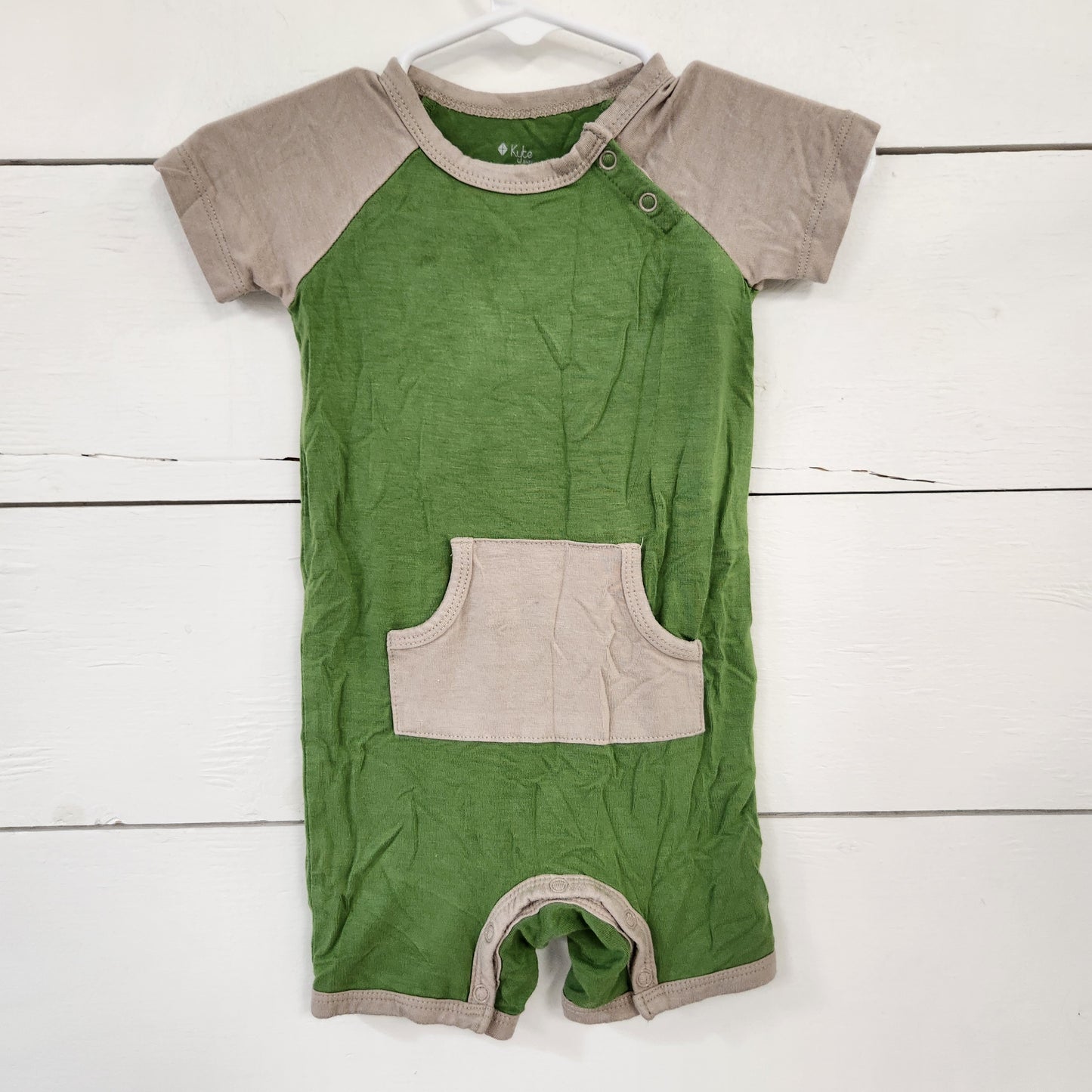 Size 12-18m | Kyte Green and Tan Romper