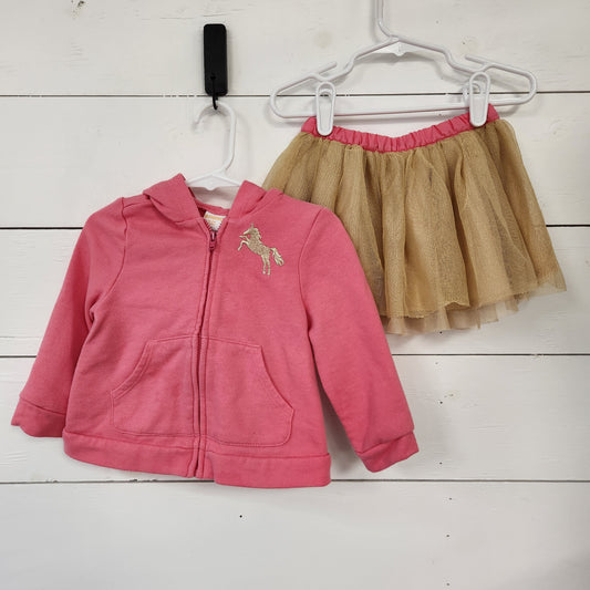 Size 18-24m | Gymboree Unicorn Hoodie & Skirt Set
