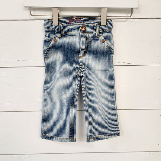 Size 6-12m | Peek Dungarees Striped Jeans
