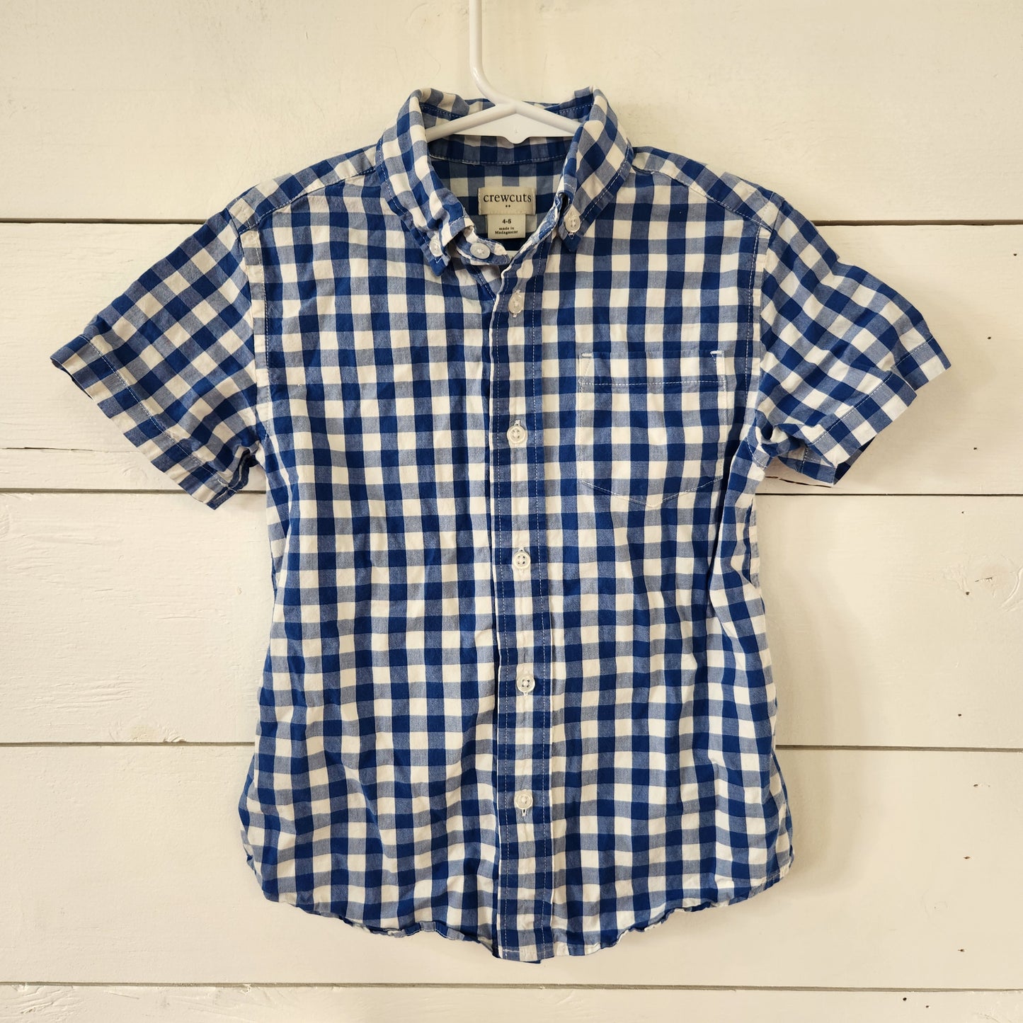 Size 4-5 | Crewcuts Plaid Short Sleeve Dress Shirt