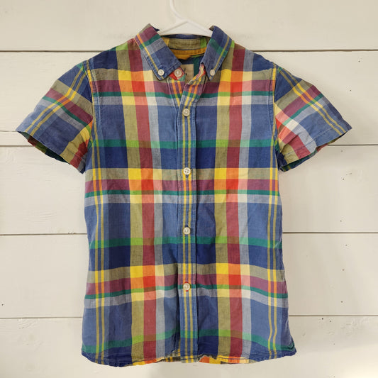 Size 7-8 | Mini Boden Plaid Short Sleeve Dress Shirt