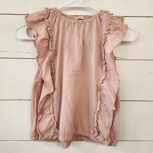 Size 12 | Trend Blossoms Pink Ruffle Shirt