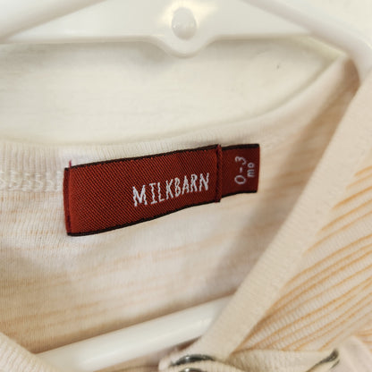 Size 0-3m | MILKBARN Orange Striped Baby Footie | UBNUU