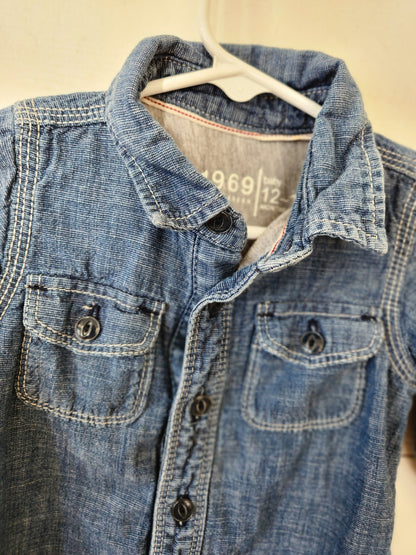 Size 12-18m | BabyGap Kids' Denim Jumpsuit | UBNUU