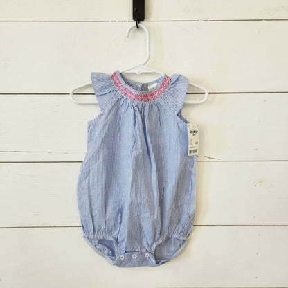 Size 12m | OshKosh B'gosh Blue Striped Baby Bodysuit | UBNUU